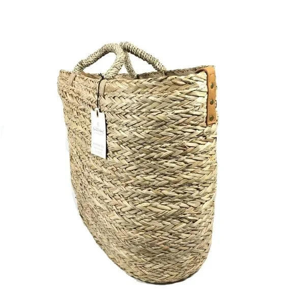 Hearth & Hand With Magnolia Natural Grass Woven Tote Bag 14 X 20” - Picture 6 of 12